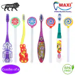 MAXI Oral Care Combo of 8-1 Zoom Car Junior Toothbrush & 1 Bingo Junior Toothbrush & 1 Toffee Junior Toothbrush & 1 Dolls Junior Toothbrush & (4 TC) Lollipop Tongue Cleaner