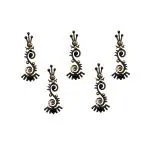 Comet Busters Beautiful Handcrafted Long Black Bindis with Stones (BIN1918) Pack of 1