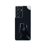 GADGETSWRAP Printed Vinyl Skin Sticker for Samsung Galaxy S21 Ultra - side view of a man with headphones