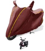 Auto Hub Waterproof Bike Cover Compatible with TVS Streek, Coated, Mirror Pocket, Belt Buckle Maroon