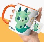 NH10 DESIGNS Zodiac Sign Capricorn Printed Coffee Mug with Keychain Unique Gift Mug for Men, Women, Sister, Mother, Daughter, Father, December & January Horoscope Birthday Gift, Pack of 2