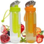 Steelo Multicolor Plastic Water Bottle, 750 Ml (Set Of 2)