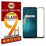 Kite Digital Oppo REALME 5i/5S/C3 Black 5D/6D/11D/21D Premium Tempered Glass Screen Protector Slim 9H Hard 2.5D (Pack of 3)