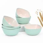 Eha Earth-Friendly Small Soup Bowls Set of 6 | Ice Cream Bowl | Dessert Bowls | 300 ml | Made with Bamboo Fibers & Rice Husk | Microwave Safe Bowl | Serving Bowl Set | Celeste