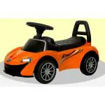 Pandaoriginals Orange Plastic Non Battery Operated Ride On Car