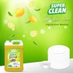 AELIN Dishwash Gel Yellow Lemon & active salt, Refreshing, Antibacterial, Leaves no residue,Fast Cleaner for all types of Utensils, Dishwasher Liquid, Refill Can (5L)[PACK OF 1]
