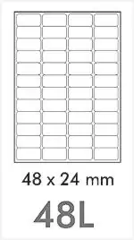 Novajet Mpl 48L Labels (Per A4 Sheet) Size Multi Purpose Self Adhesive Labels (Label Size 48 X 24 Mm) (Pack Of 50 Sheets)