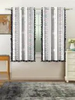 Cortina Set of 2 Cotton Floral Printed Room Darkening Window Curtain