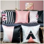 Kisan Prints Salmon Pink Satin 250TC Cushion Pillow Covers (20 x 20 inch) set of 5|cushion cover|pillow cover