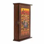 JaipurCrafts Wooden Hand Painted Wall Mount Box with Key Holder (8.00 x 12.00 inches, Multicolor)
