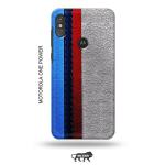Tweakymod Printed Leather Strips Back Cover for MOTOROLA ONE POWER
