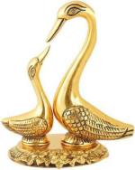 Fashion Bizz Gold Aluminium Swan Pair showpiece
