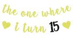 Festiko Gold Glitter The One Where I Turn 15 Banner Cheers To 15 Years Bunting Backdrop Happy 15th Birthday, Anniversary Party Supplies