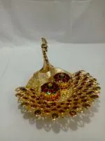 Ramesh Sai Sri Sainath Enterprises kankavathi, PEACOCK DESIGN, kankavathi 2 BOX, Design Kumkum, HALDI AND CHANDAN BOX for Puja Ethnic Acrylic Holder,Engagement,Tilak, SLIDING OPEN