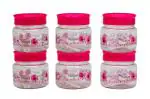 Swastik housewares Maxx PET Floral Printed Plastic Storage Container 150 ML Pink Set of 6