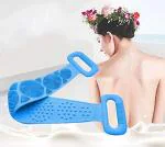 Lichee Silicone Body Back Scrubber Double Side Bathing Brush for Skin Deep Cleaning Massage, Dead Skin Removal Exfoliating Belt for Shower, Easy to Clean, Lathers Well for Men & Women