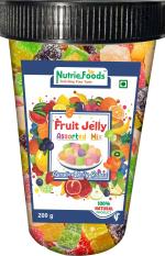 Nutriefoods Fruit Jelly | Candied Jelly Cubes, Ideal for Kids | Perfect for Gifting | 100% Gelatin Free (200g) (Assorted Mix)