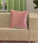 Yellow Weaves Soft Velvet Fabric Cushion Cover 12 X 12 Inches, Set of 1, (Rose Gold)