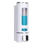 BATH GURU White ABS Wall Mounted Soap, Shampoo, Conditioner, Handwash Gel, Liquid Soap Sanitizer Dispenser