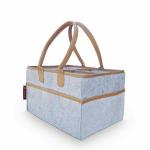 HIPPO Cute Diaper Caddy Bag with Leather Reinforced Edges for Smart Mothers Baby Diaper Caddy Organizers Baby Wipes Felt Storage, Nursery, Foldable and Portable (Large, Grey, Design2)