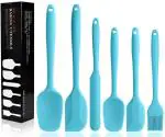 DOCOSS Pack of 6 Silicon Spatula For Non Stick Pan / Spatula For Cake / Silicone Spatulas For Cooking / Stainless Steel Core Nonstick Spatula Set For Kitchen & Baking