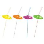 Tiki Times Luau Umbrella Straws Pack of 6 for Luau/Hawaiian Theme Parties