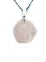 Astroghar Crystal Rose Quartz Pink David Star Shaped Pendant For Men And Women