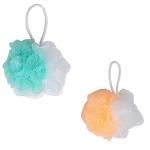 MAPPERZ Bath Shower Loofah Sponge Pouf/ Body Scrubber/ Round Loofah for Men and Women (Pack of 2)