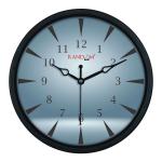 Random Night Moon 8 Inches Plastic Wall Cum Table Clock for Home / Office, (Black Frame)