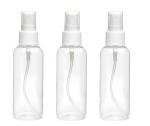 Inditradition Refillable Spray Empty Plastic Bottle | Mist Spray Bottle | For Home Office Car Travel Cleaning (Transparent, Pack of 3) (150 ML)