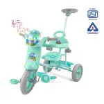 DASH Vega XL Children Musical Tricycle with Parental Handle, Music and Lights for Kids (Green)