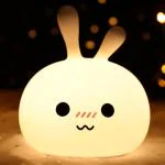 LUXURYTECH Kids Night Light - Bunny Cute Lamp Silicone Nursery Baby Night Light with Touch Sensor, Rechargeable, Color Changing for Children