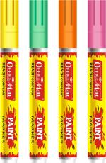 SONI OFFICE MATE Paint Marker Fluorescent Colors (Set of 4, Multicolor)