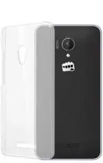 COVERBLACK Rubber Back Cover Compatible model for Micromax Unite 3 Q372 - Transparent