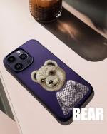 TREEMODA Nimmy Stylish Purple Bear Case for iPhone 13 Pro Max.
