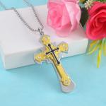 Memoir Stainless Steel Dual tone Cross Pendant