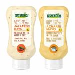 Naturin Combo Pack of 2- Jalapeno Mayo 290g and Achaari Mayo 290g | Gluten Free | 100% Vegetarian & Eggless Mayonese | Mayonnaise