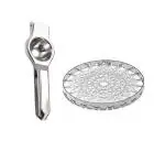 URBAN BUY Stainless Steel Lemon Squeezers With Stainless Steel Mini Tandoor and Multicolour, (Pack of 2)