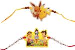 Kavim Kids RAKHI 23368 Plastic (PVC) Rakhi Set (Pikachu & Krishna kids Rakhi 2 Set)