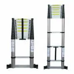 Aardwolf Quickfit Heavy Duty Aluminium Telescopic Ladder (5.8M/19 FT)| Foldable Step Ladder| Free Wheel,Balance bar | 150 Kg Capacity (5.8M/15 Step)
