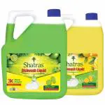 Shatras Lemon And Green Lime Liquid Dishwash Gel - 5L | Tough Grease Removal & Natural Fragrance| Removes Odour| Easy Lather & Rinse Off| Leaves No White Residues| Hand-Safe (Pack Of 2)