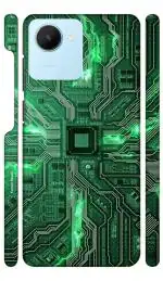 YAPZONE Cool Motherboard Green |Designer Printed Hard Back Cover for Realme C30 / C30s Premium & Attractive Case for Your Smartphone