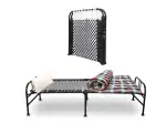 Crempire Folding Bed for Sleeping, Single Bed Frame, Big charpai (Black & White with Bedsheet)