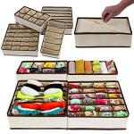 Kartunbox Beige Fabric Foldable Storage Box Drawer Divider Organizer