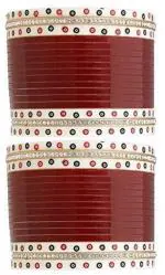 VIBRANCE Bridal Punjabi Chooda Red Chura Set of 34 for Marriage for Girls and Women. Latest small Chura Gives you Royal look (size 2.6)