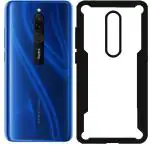 CarryWrap Back Cover for Xiaomi Redmi 8 (Black, Transparent, Grip Case)