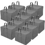 LIFE FEST 10 Pack Nylon 85 L Moisture Proof Multi-Purpose Nylon Storage Bag/Clothing Storage Organiser/Toy Storage Bag/Stationery Paper Storage Bag -(Black, 57x 36.5X 40.5 cm)