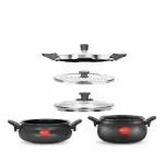 Pigeon All In One Black Hard Anodised Induction Pressure Cooker 5 L with 3 Lids