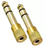 Tech Gear golden Golden 6.5mm Male Plug to 3.5mm Female Jack Stereo Headphone Audio Adapter Phone Converter