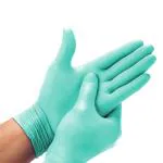 iLife Washable Nitrile Reusable Gloves with Flock lining Set (Green)